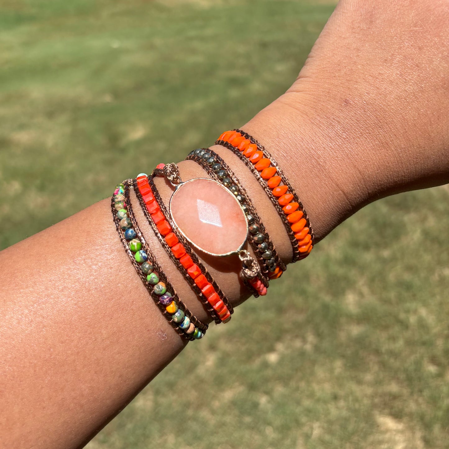 Orange Aventurine Wrap Bracelet