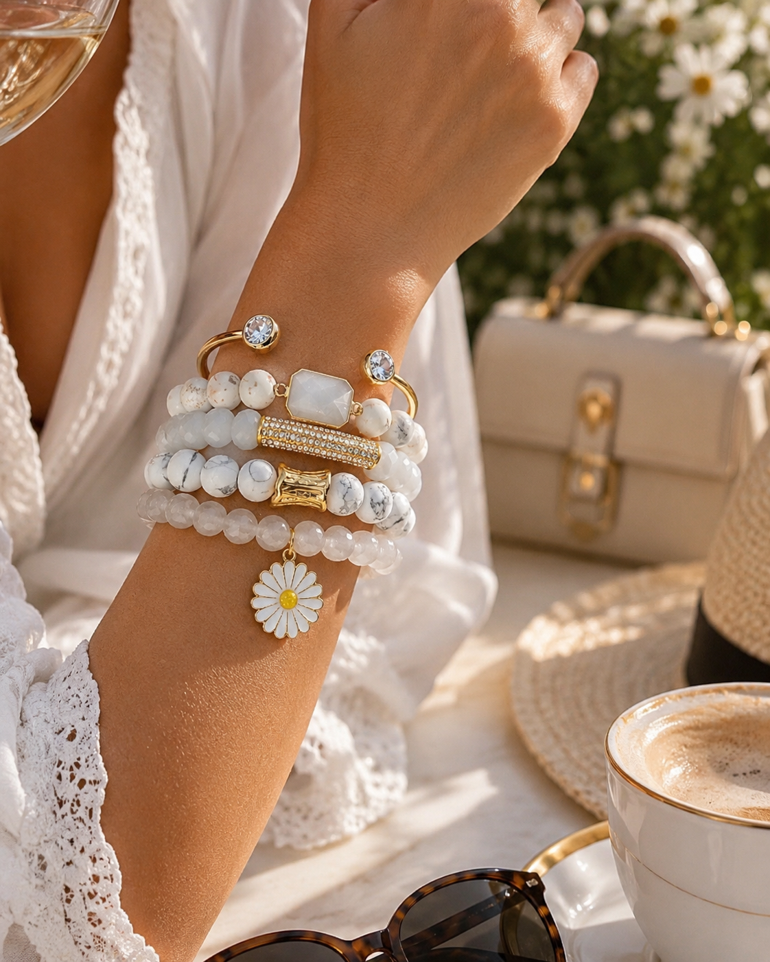 Daisy Dream Beaded Bracelet Set