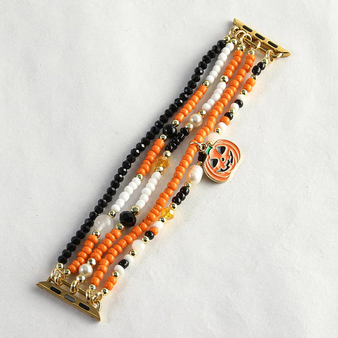 Festive Halloween Beaded Apple Watch Band