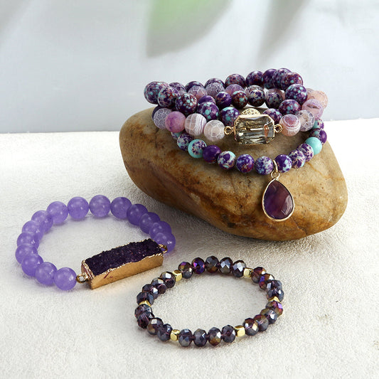 Purple Jasper bracelet set 