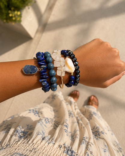 Lapis Lazuili Imperial Beaded Bracelet Stack
