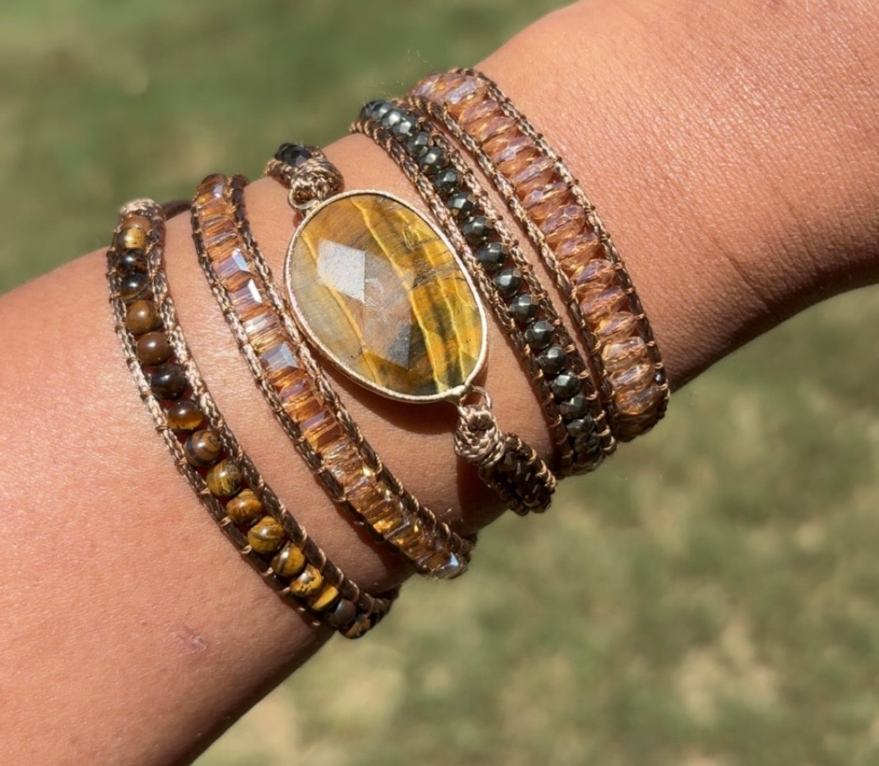 Tiger eye wrap bracelet