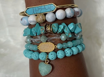 Turquoise Beaded Bracelet Set
