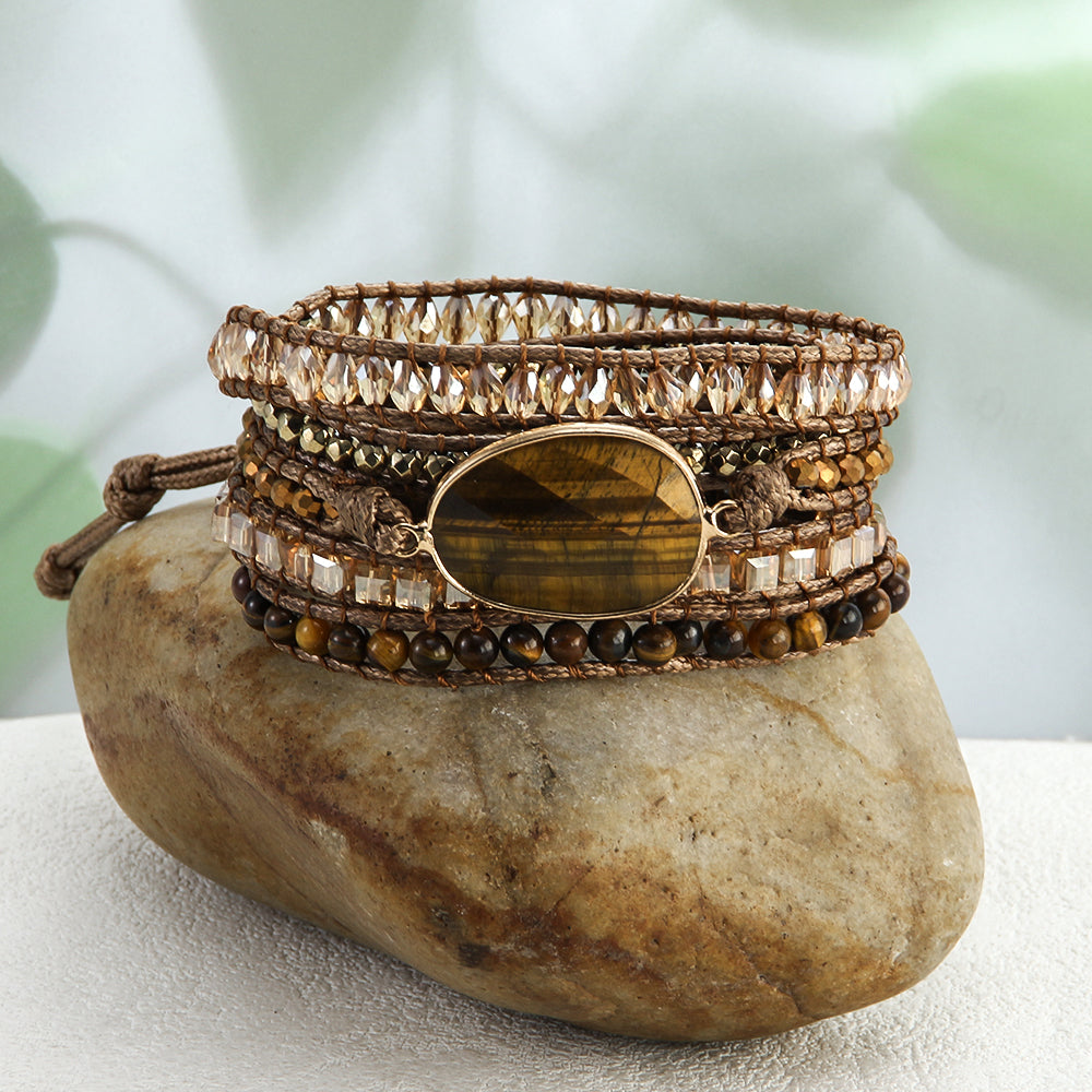 Tiger eye wrap bracelet
