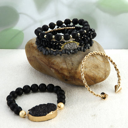 Midnight Majesty Beaded Bracelet Set