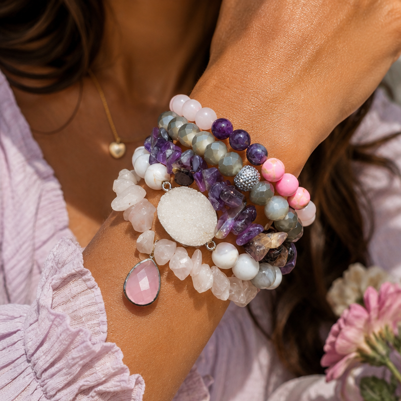 Divine Harmony Crystal Beaded Bracelet Set
