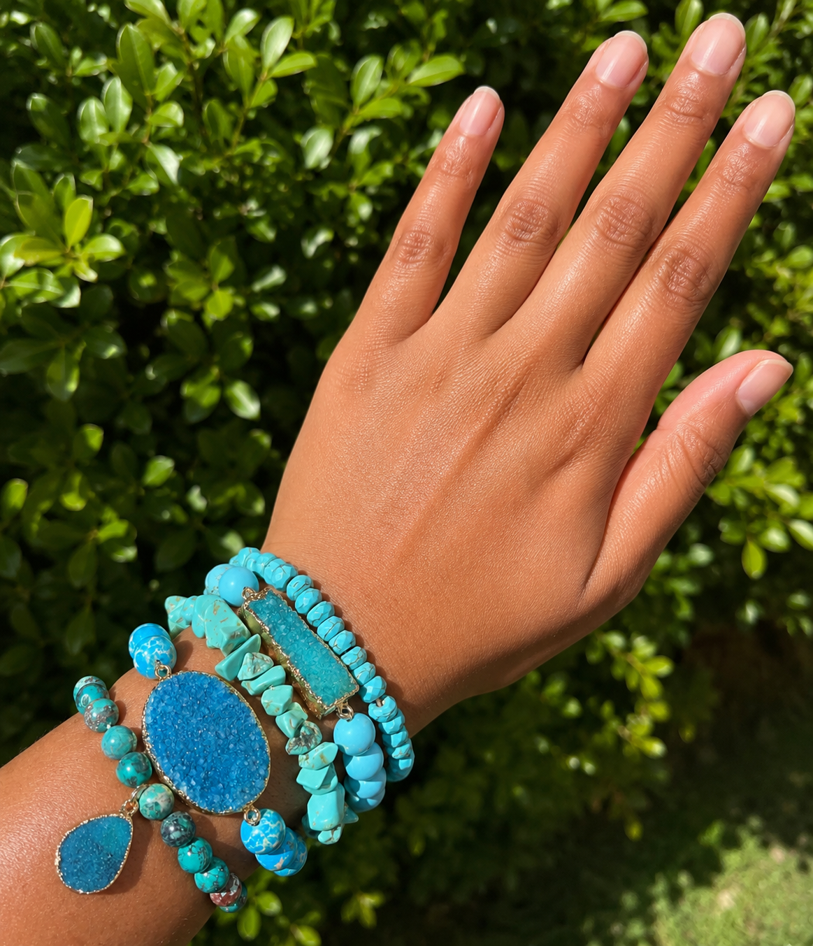 Blue Turquoise Tranquility Beaded Bracelet Set