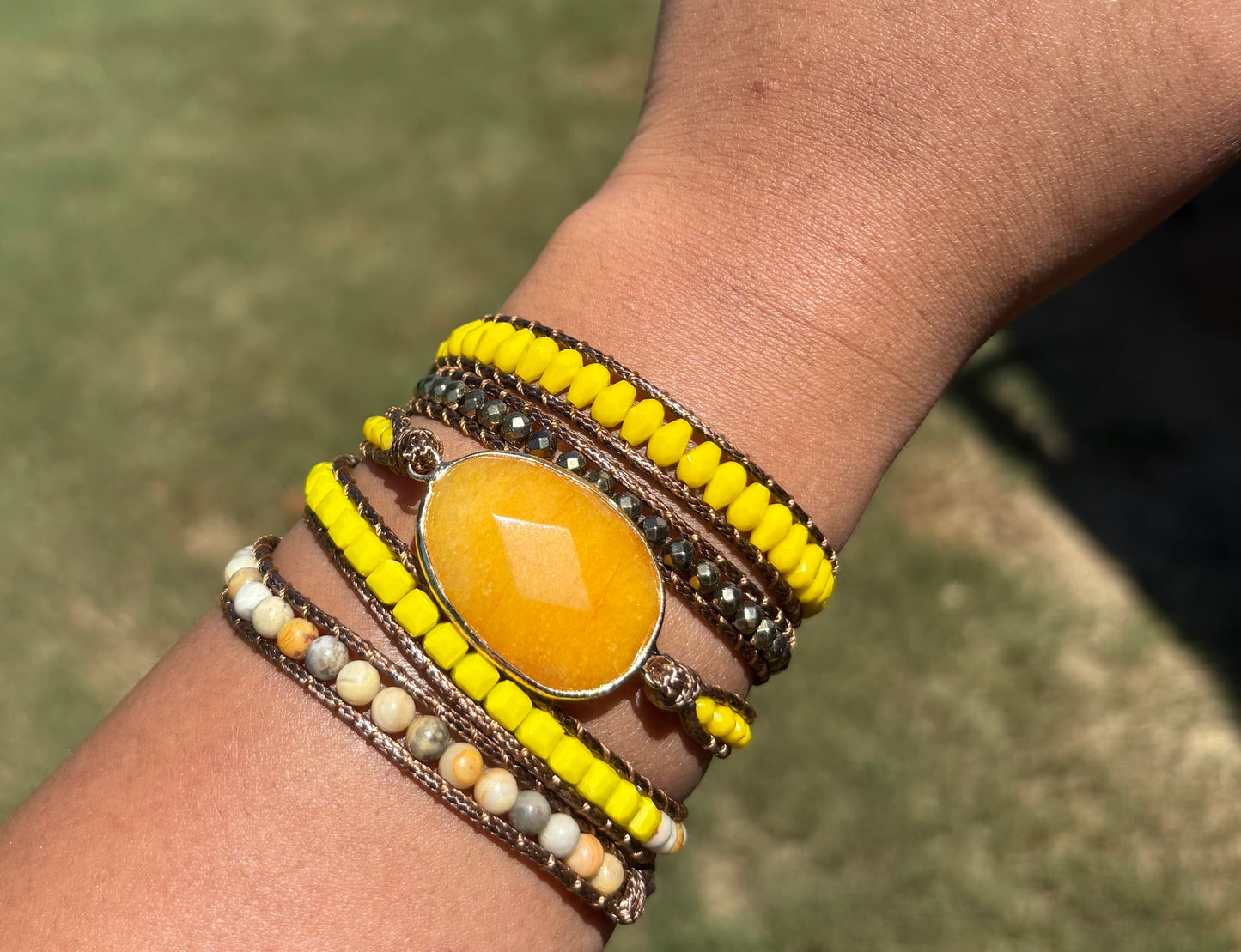 Yellow Jasper Wrap Bracelet