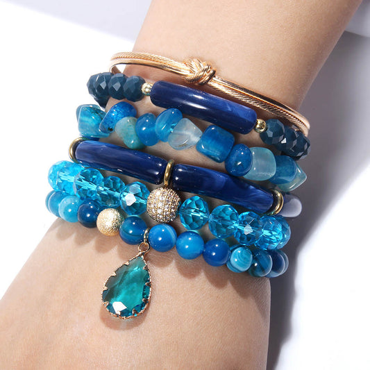 Baby Blue gemstone bracelet set
