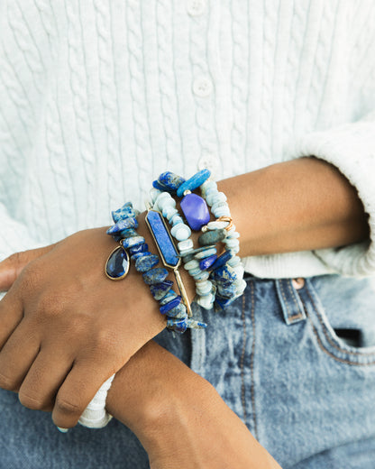 Deep Tranquility Blue Lapis Beaded Bracelet Set