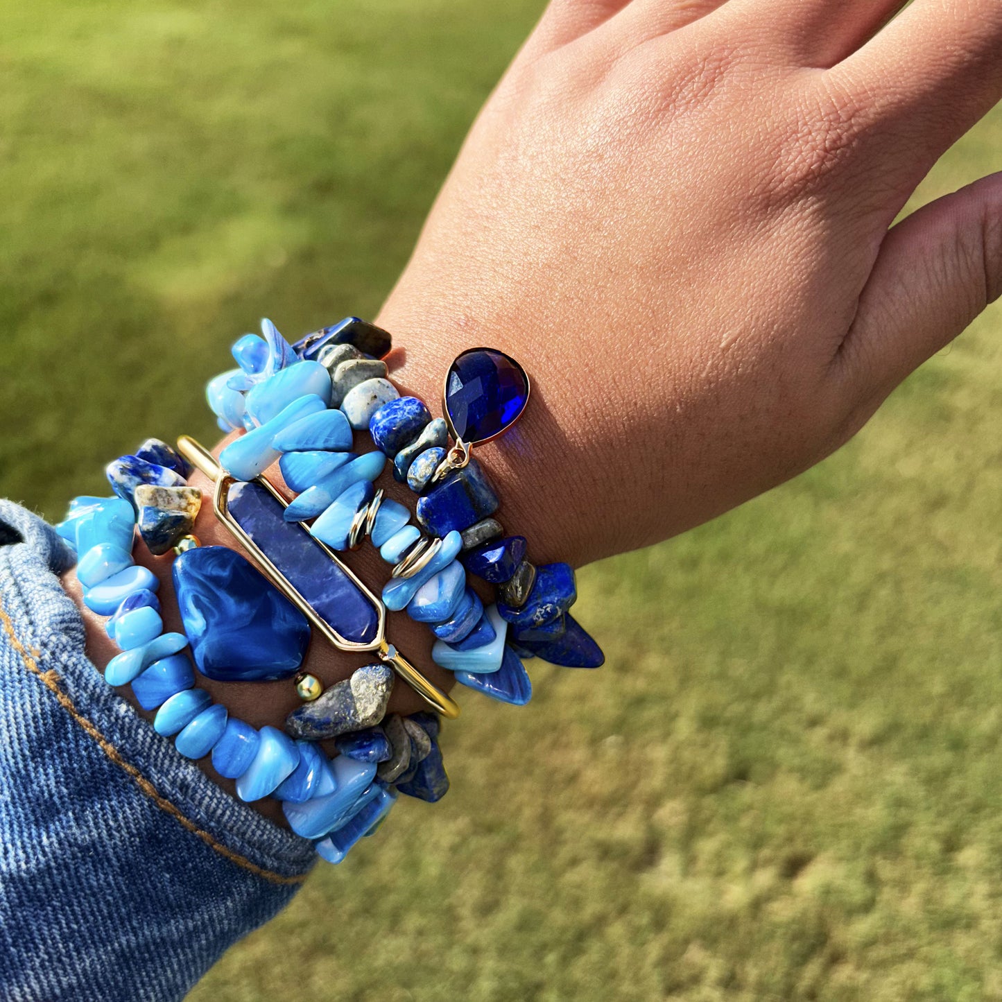 Deep Tranquility Lapis Bracelet Set
