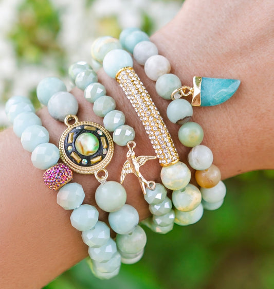 Amazonite Beaded Bracelet Set
