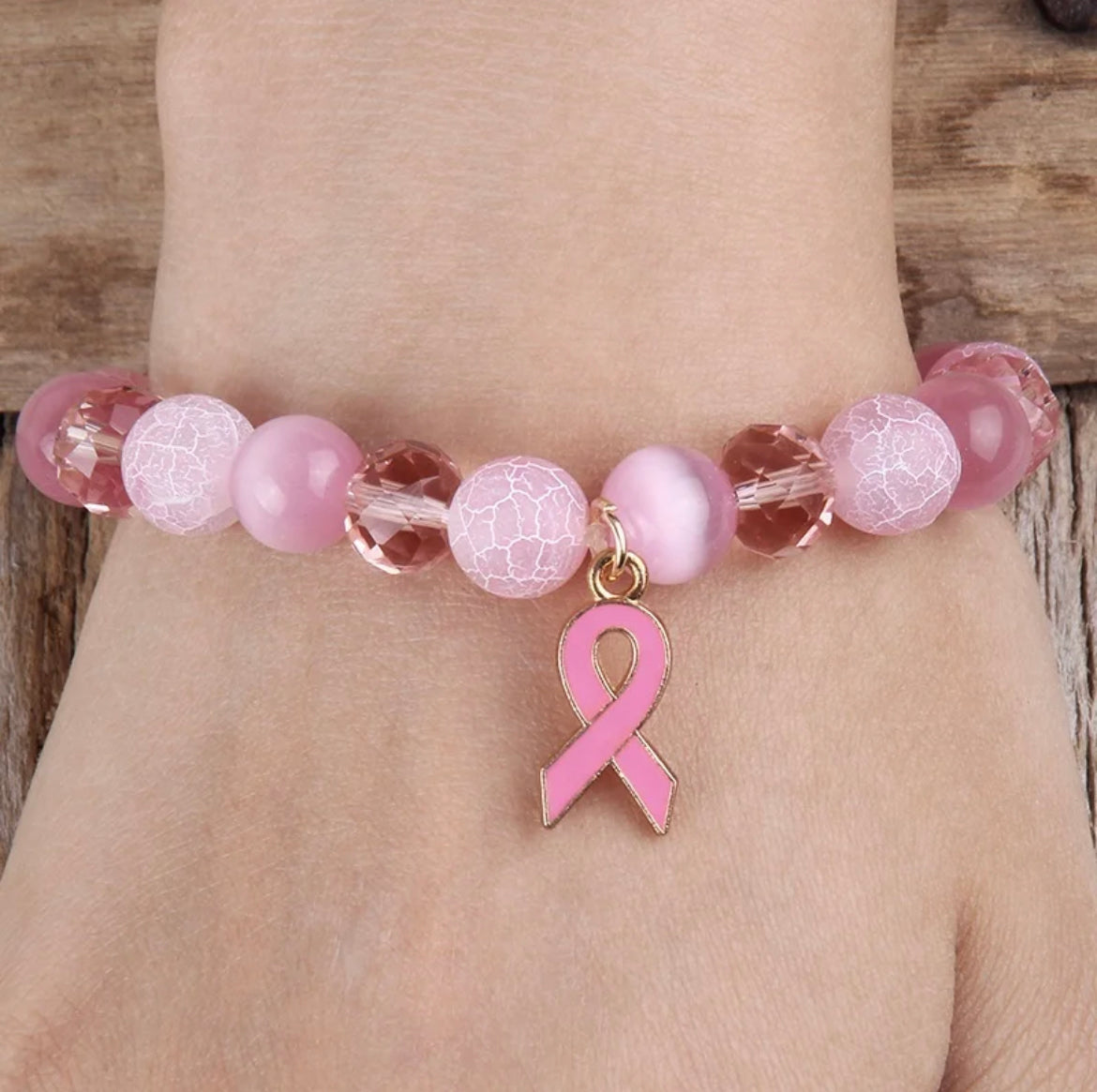 Mini pink breast cancer awareness bracelet