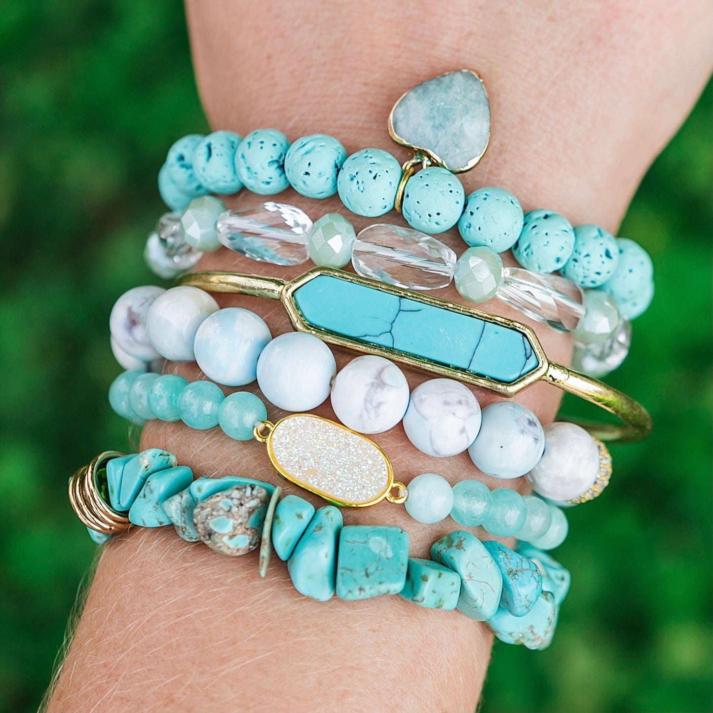 Turquoise Beaded Bracelet Set